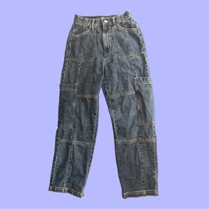 BDG Blue denim baggy cargo pants
